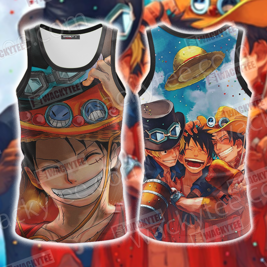 One Piece Luffy Ace Sabo Unisex 3D Tank Top