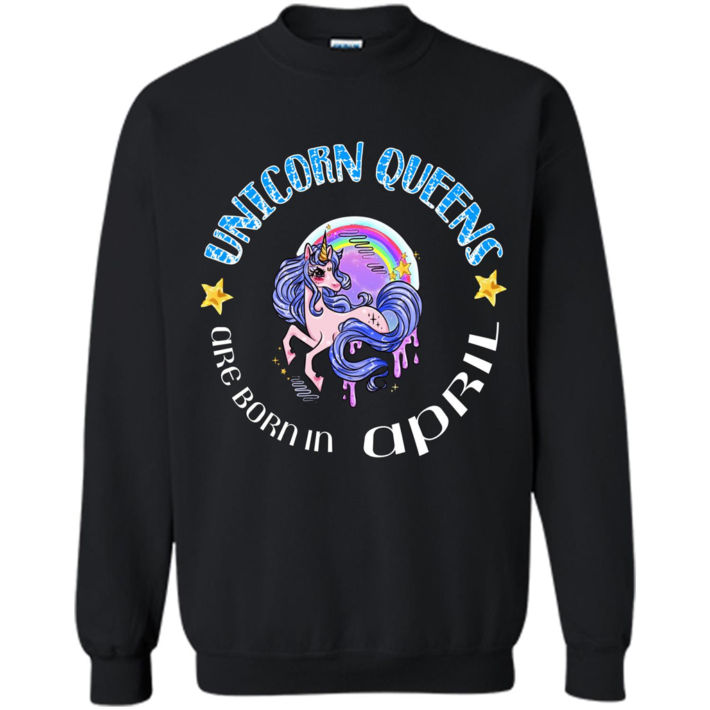 April Unicorn T-shirt Unicorn Queens Are Born April Black