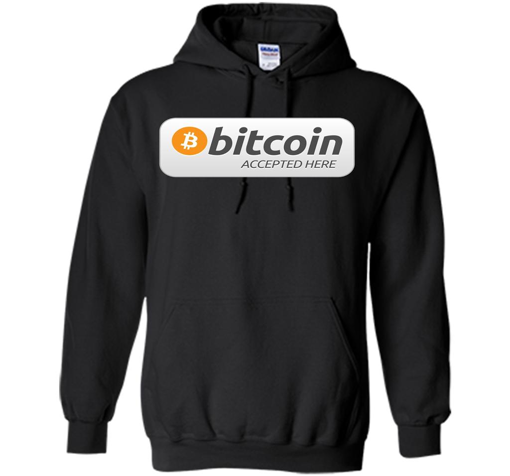 Bitcoin Accepted Here BTC Cryptocurrency T-shirt Black