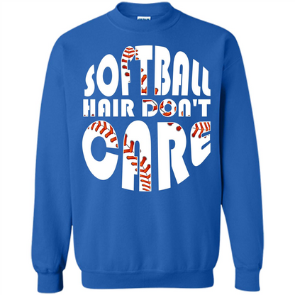 Softball Lover T-shirt Softball Hair Don't Care T-shirt Royal