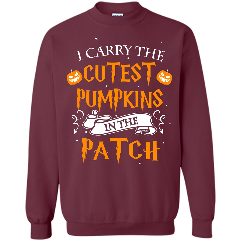 Halloween T-shirt I Carry The Cutest Pumpkins In The Patch T-shirt Maroon