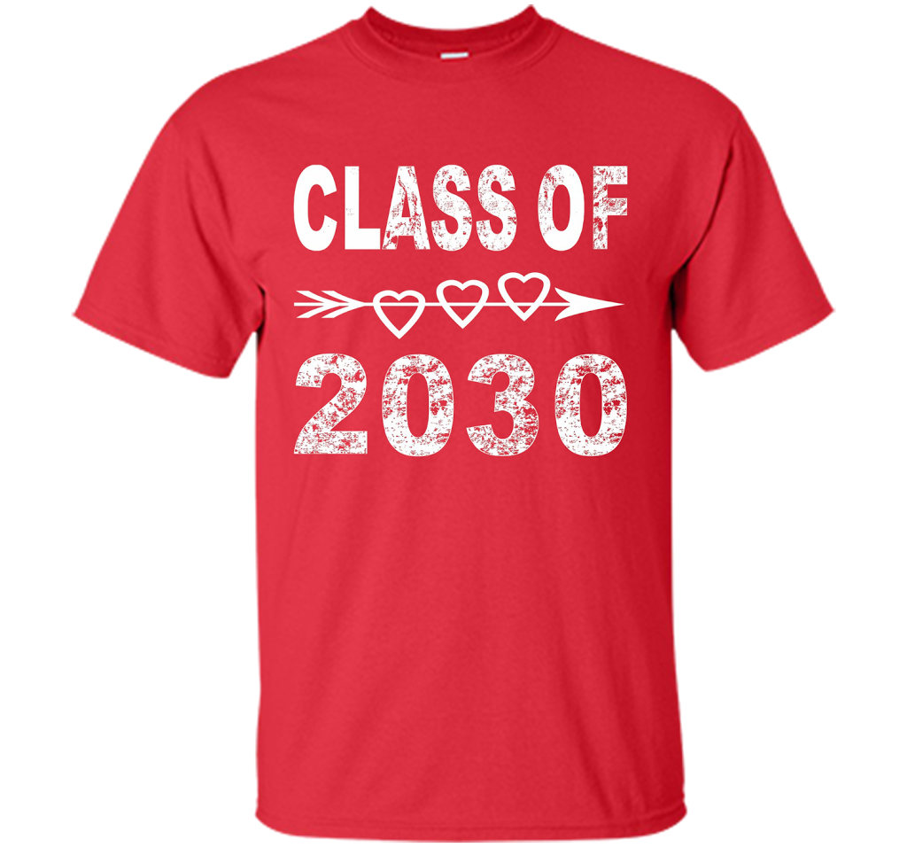Kindergarten T-shirt Class Of 2030 Kindergarten Style T-shirt Red