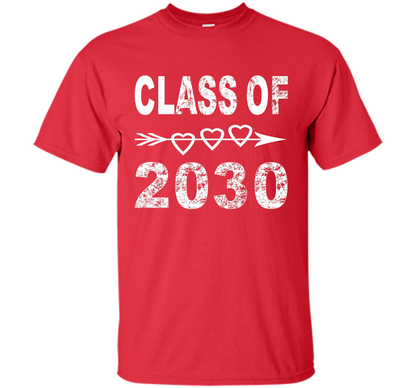 Kindergarten T-shirt Class Of 2030 Kindergarten Style T-shirt Red