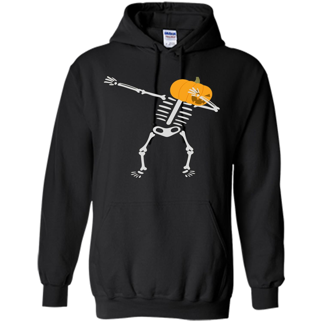 Dabbing Skeleton T-shirt Pumpkin Funny Halloween T-shirt
