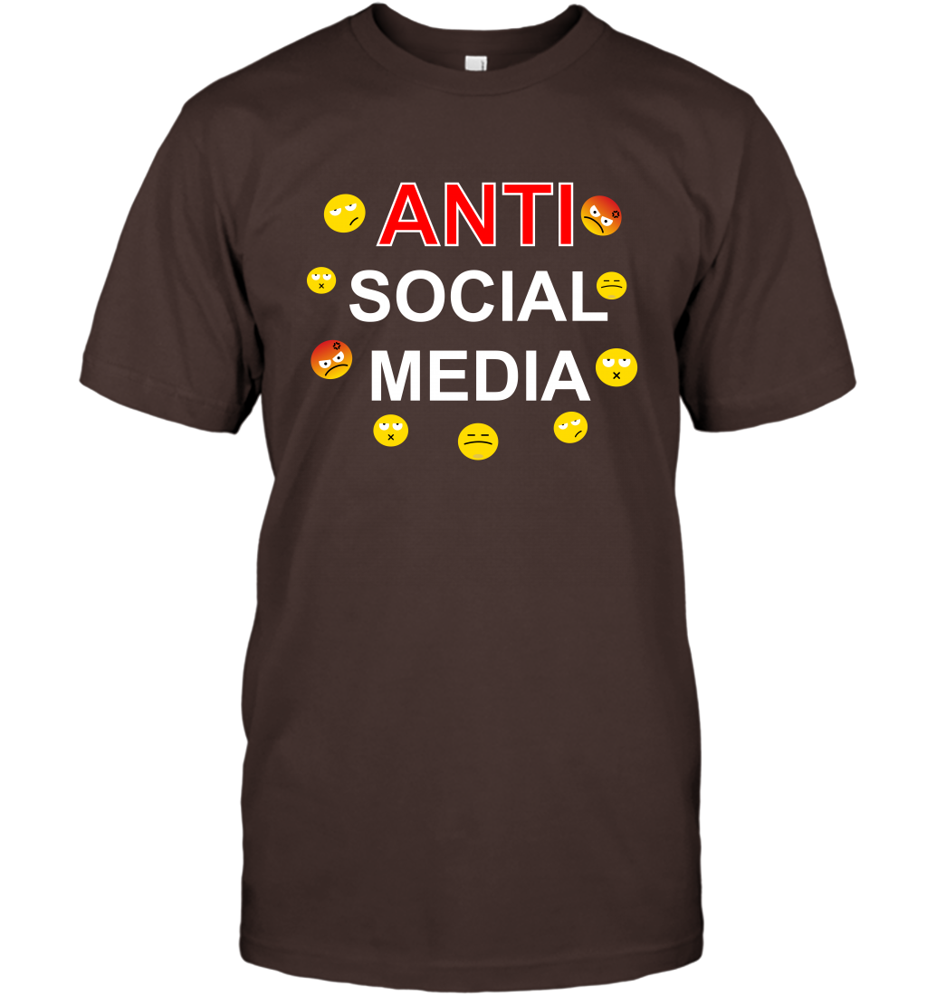 Anti Social Media Shirt T-Shirt T-Shirt Dark Chocolate