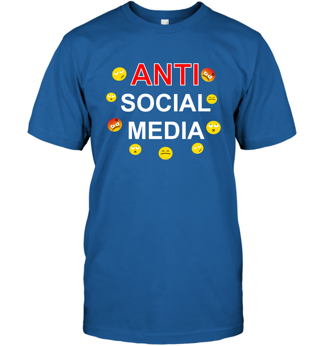 Anti Social Media Shirt T-Shirt T-Shirt Royal