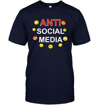 Anti Social Media Shirt T-Shirt T-Shirt Navy