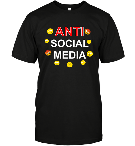 Anti Social Media Shirt T-Shirt T-Shirt Black