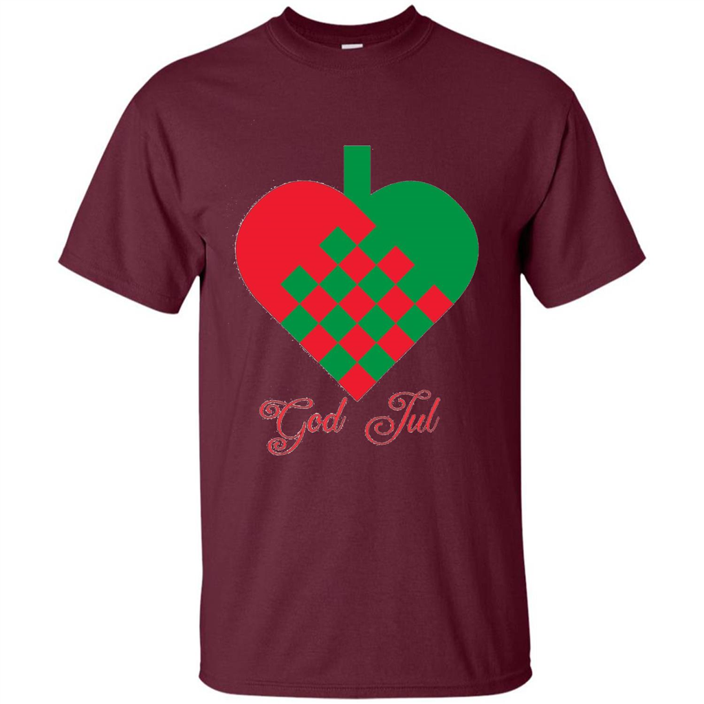 God Jul Merry Christmas T-shirt Maroon