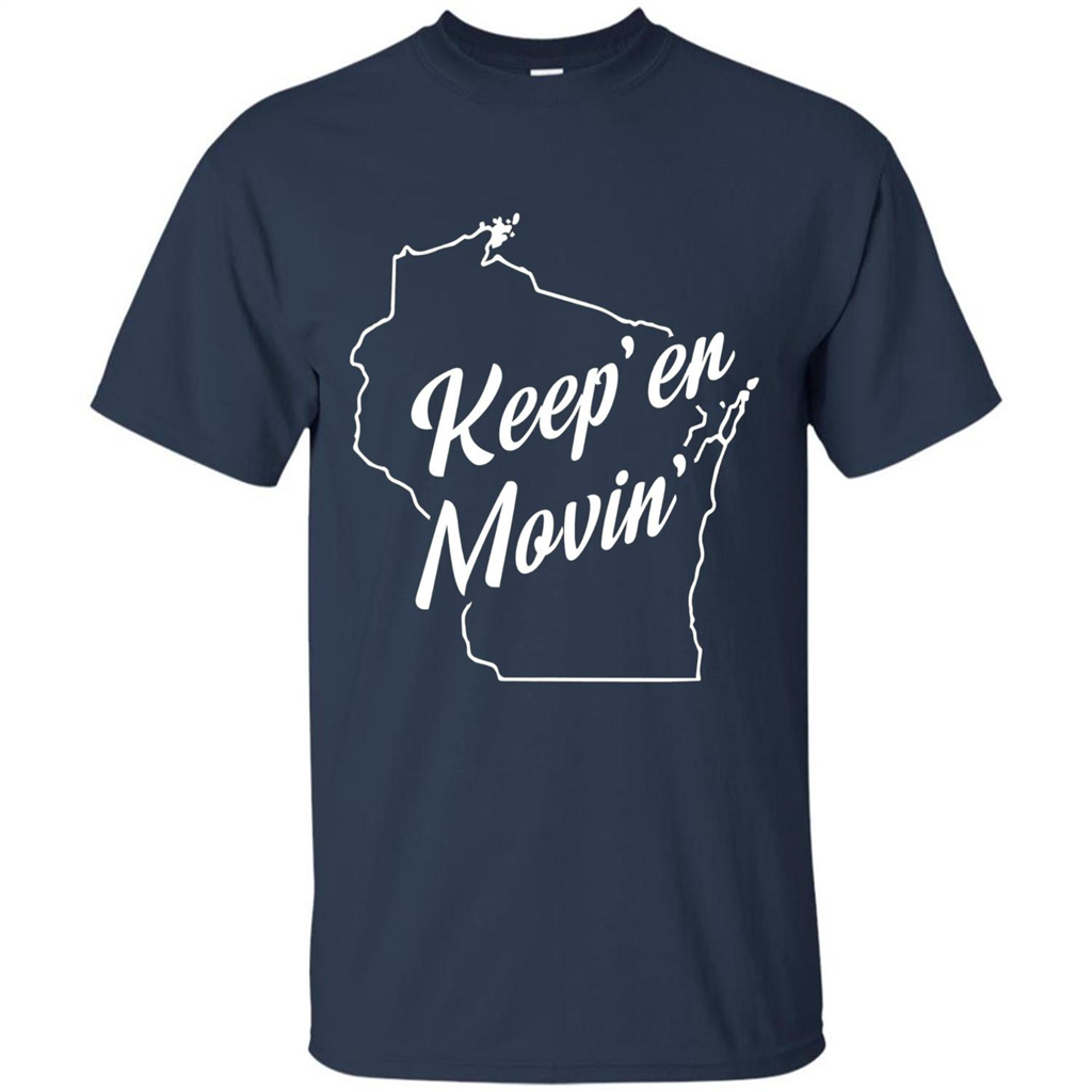 Keep Er Movin WI State T-Shirt Navy
