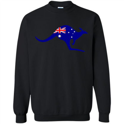 Australian Flag Kangaroo T-shirt Australia Vacation T-shirt Black