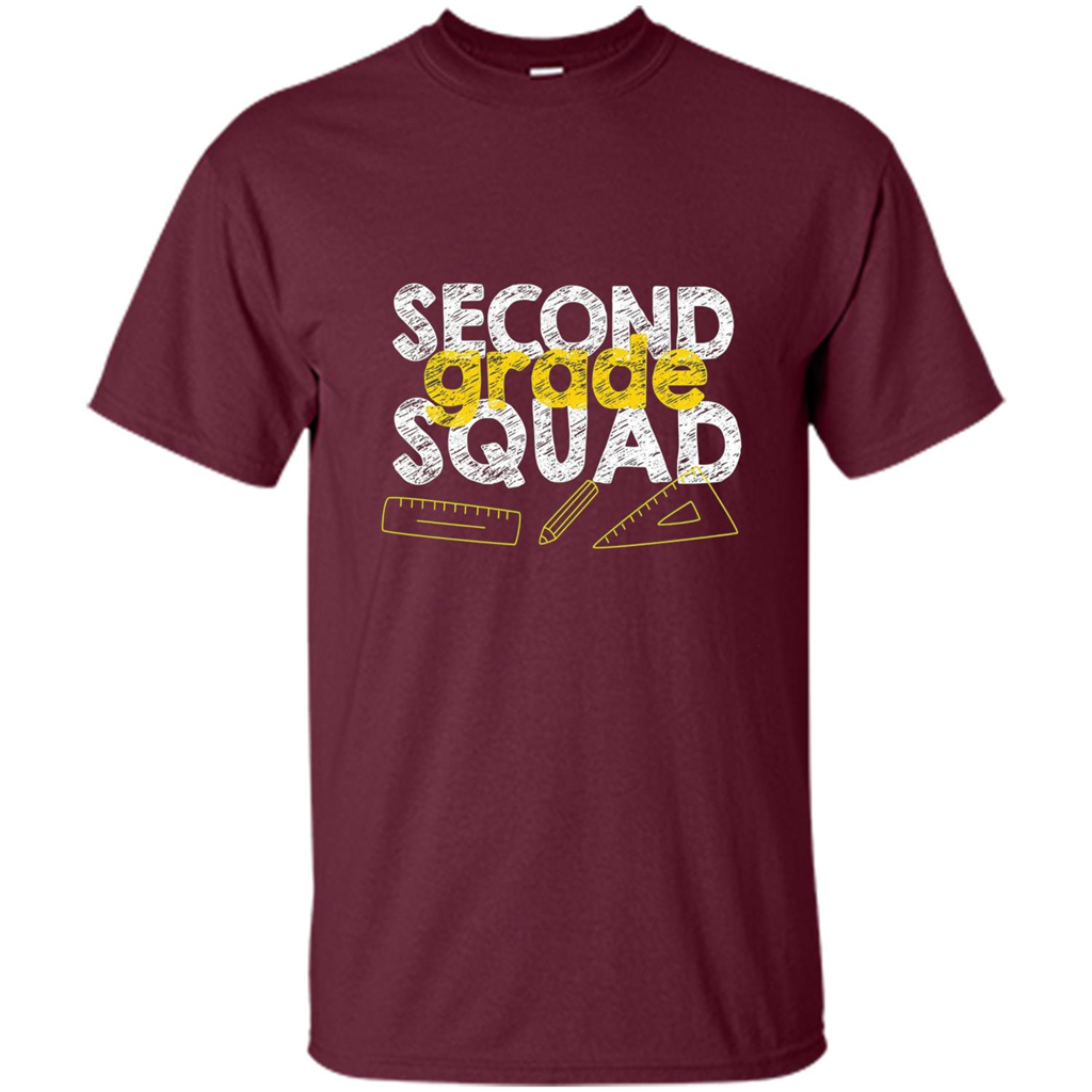 Second Grade Squad T-shirt Students Back To School T-shirt Maroon