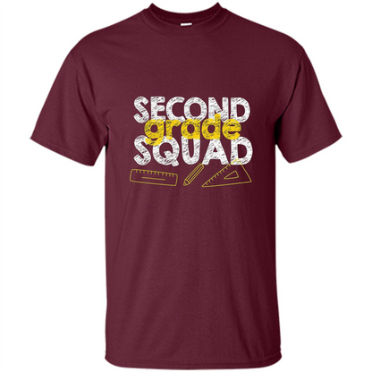 Second Grade Squad T-shirt Students Back To School T-shirt Maroon
