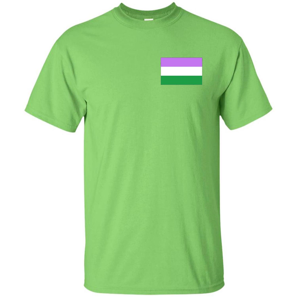 LGBTQ T-shirt Genderqueer Pocket Flag T-shirt Lime