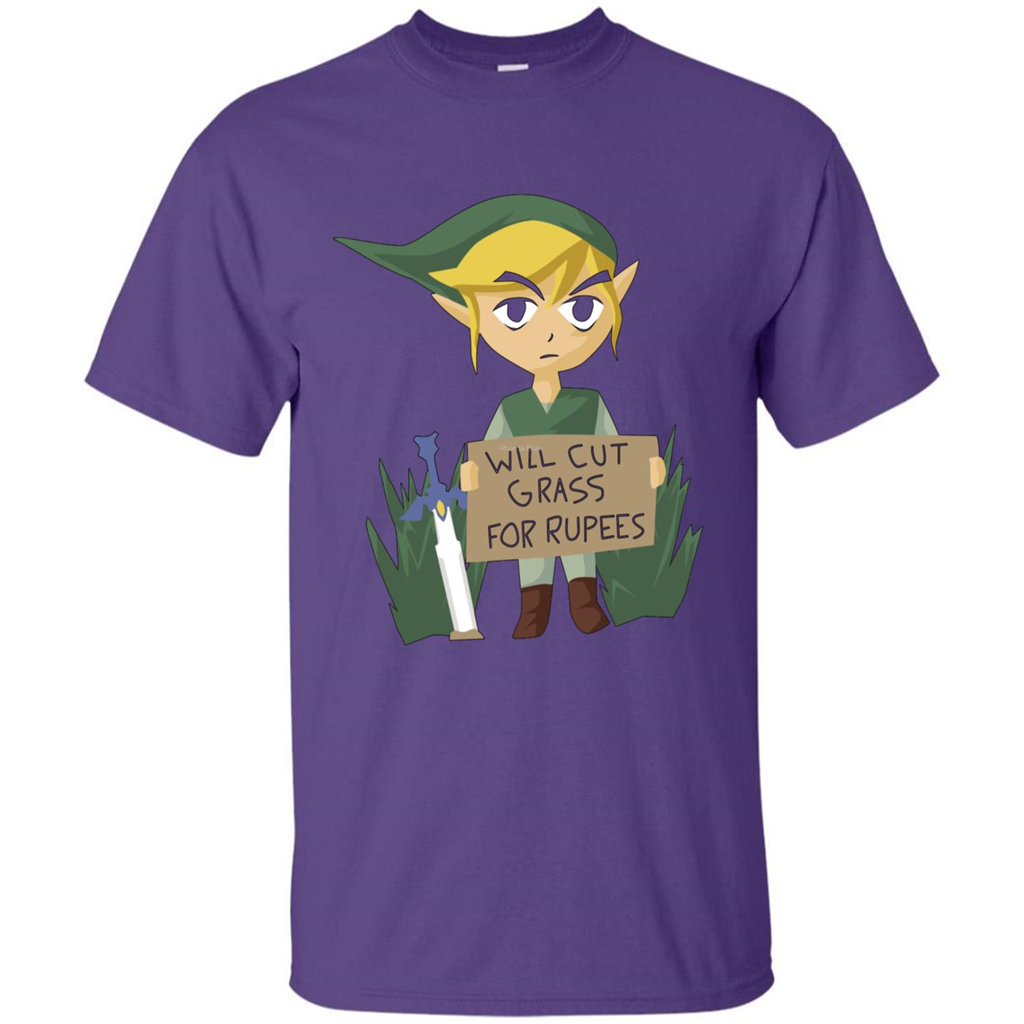 Video Games T-shirt Will Cut Grass For Rupees T-shirt Purple