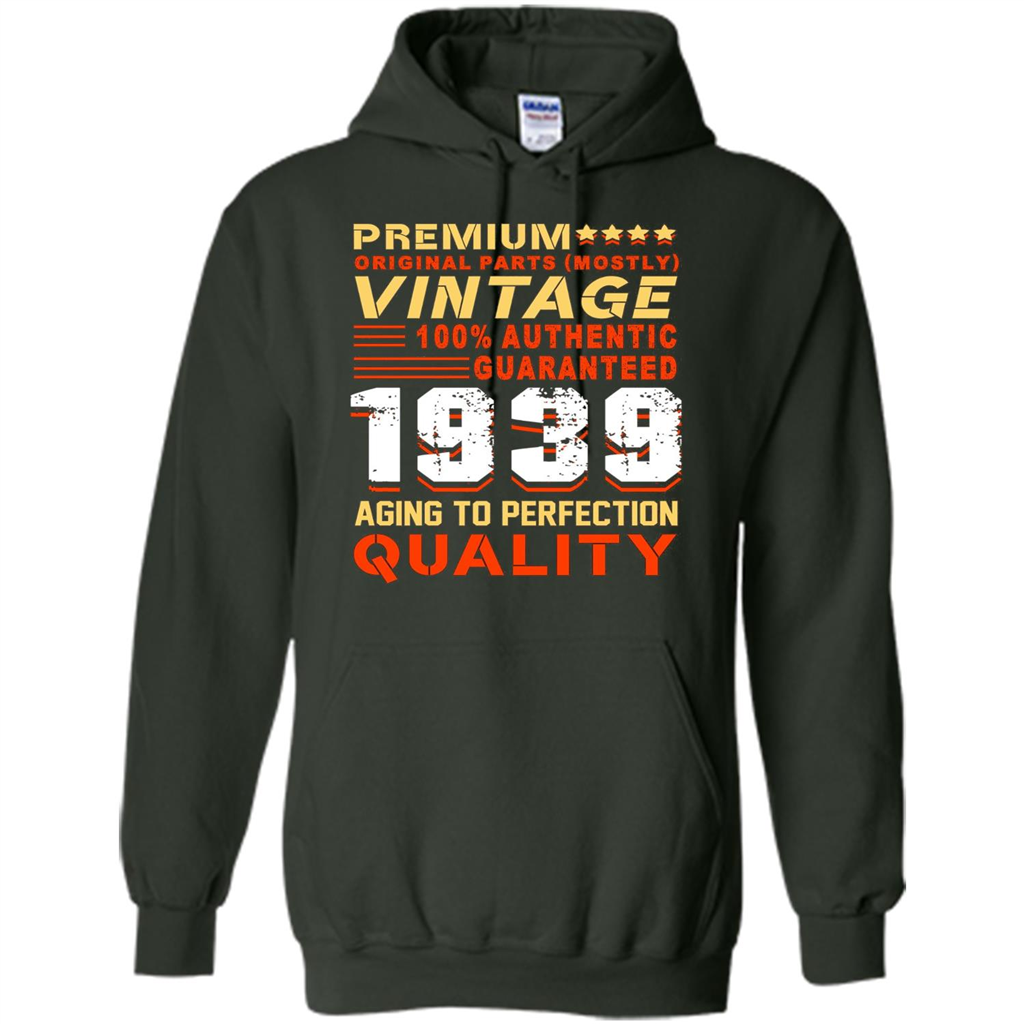 Funny Birthday T-shirt Vintage 1939 Forest Green