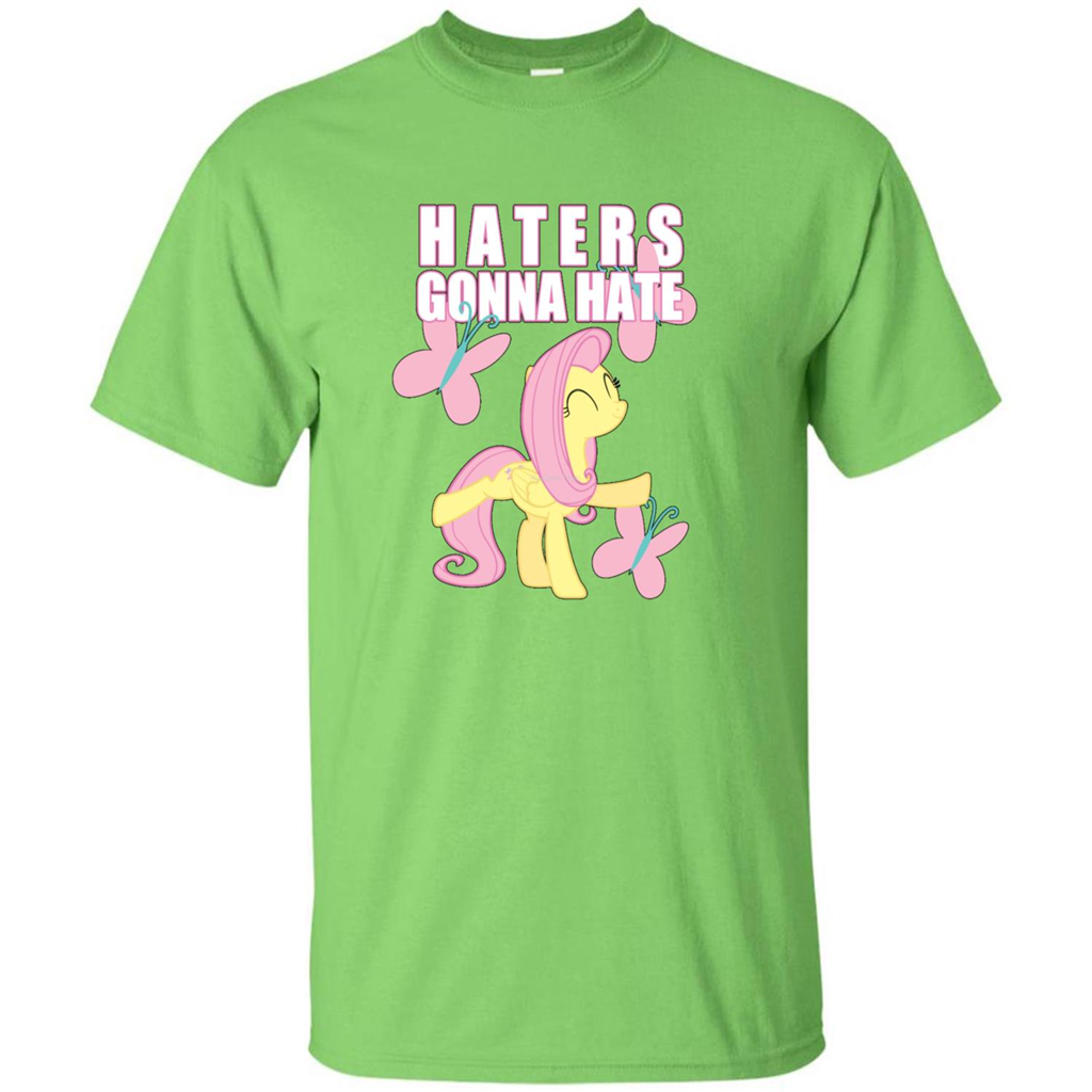 Haters Gonna Hate T-shirt Fluttershy And Butterflies Lime