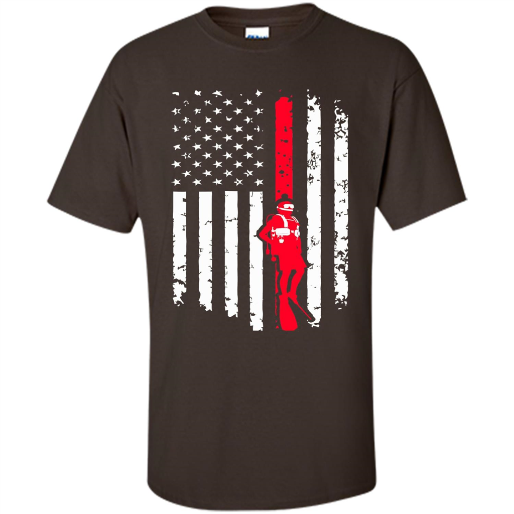 The American Flag Scuba Diving T-shirt Dark Chocolate