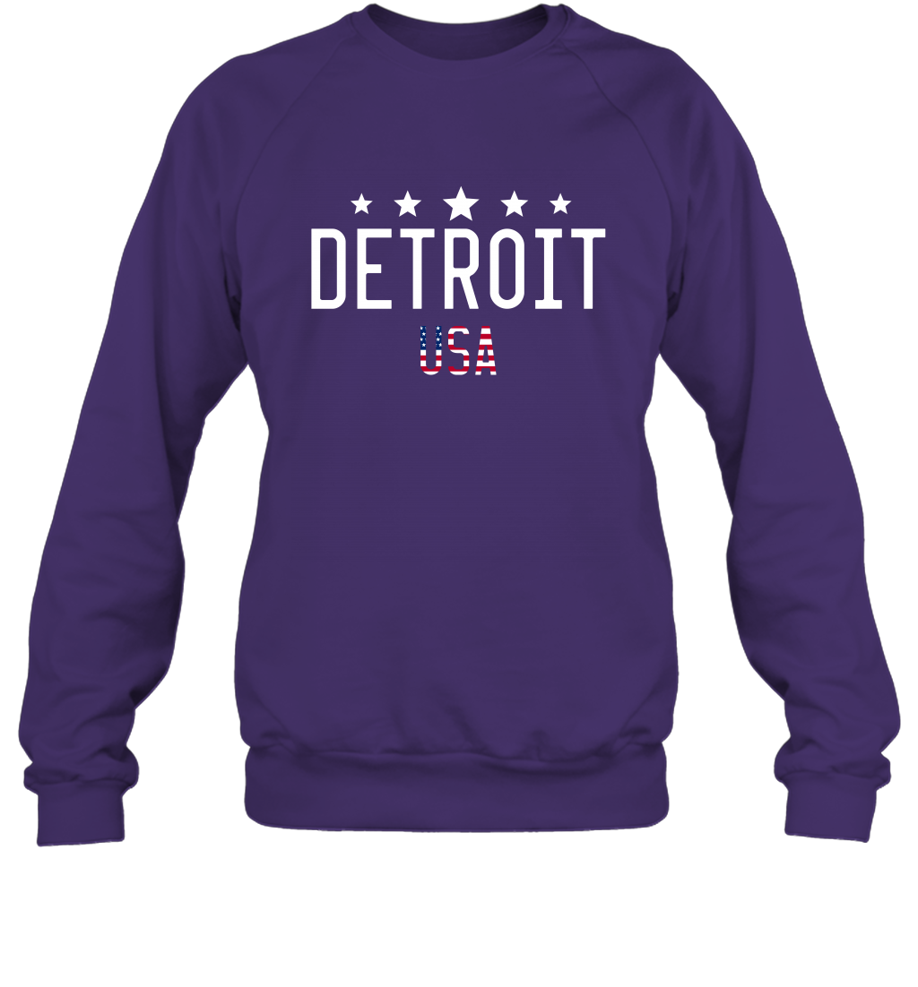 Detroit Usa Shirt Sweatshirt Sweatshirt Purple