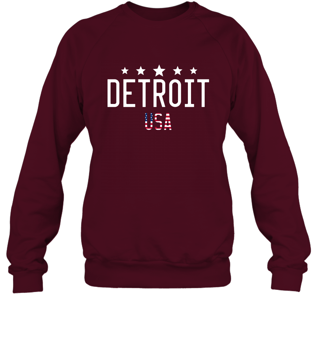 Detroit Usa Shirt Sweatshirt Sweatshirt Maroon