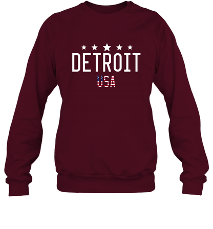 Detroit Usa Shirt Sweatshirt Sweatshirt Maroon