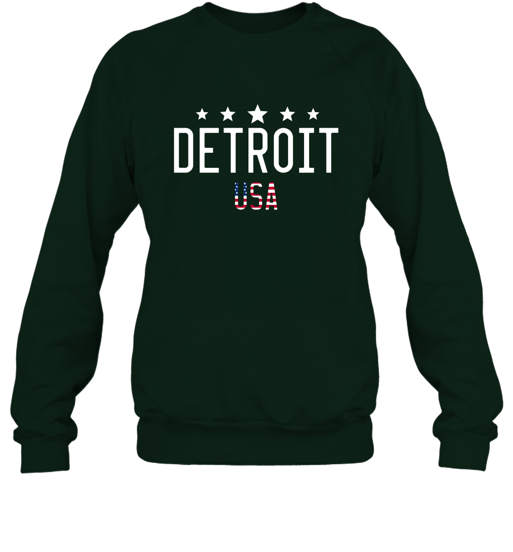 Detroit Usa Shirt Sweatshirt Sweatshirt Forest