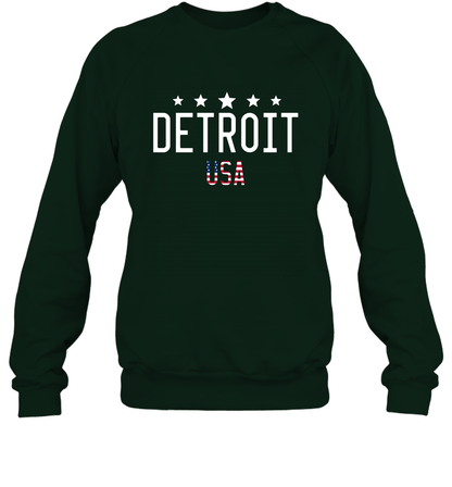 Detroit Usa Shirt Sweatshirt Sweatshirt Forest