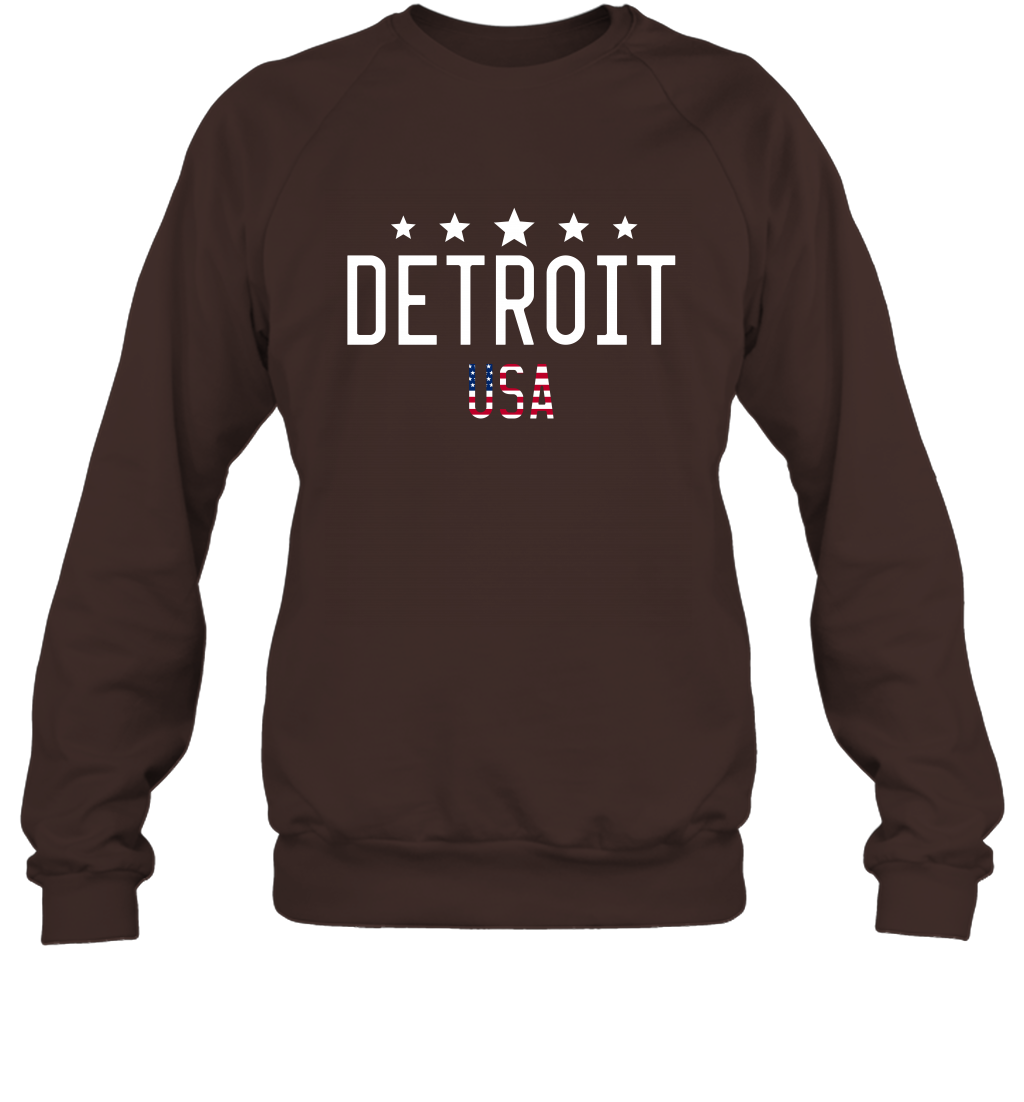 Detroit Usa Shirt Sweatshirt Sweatshirt Dark Chocolate