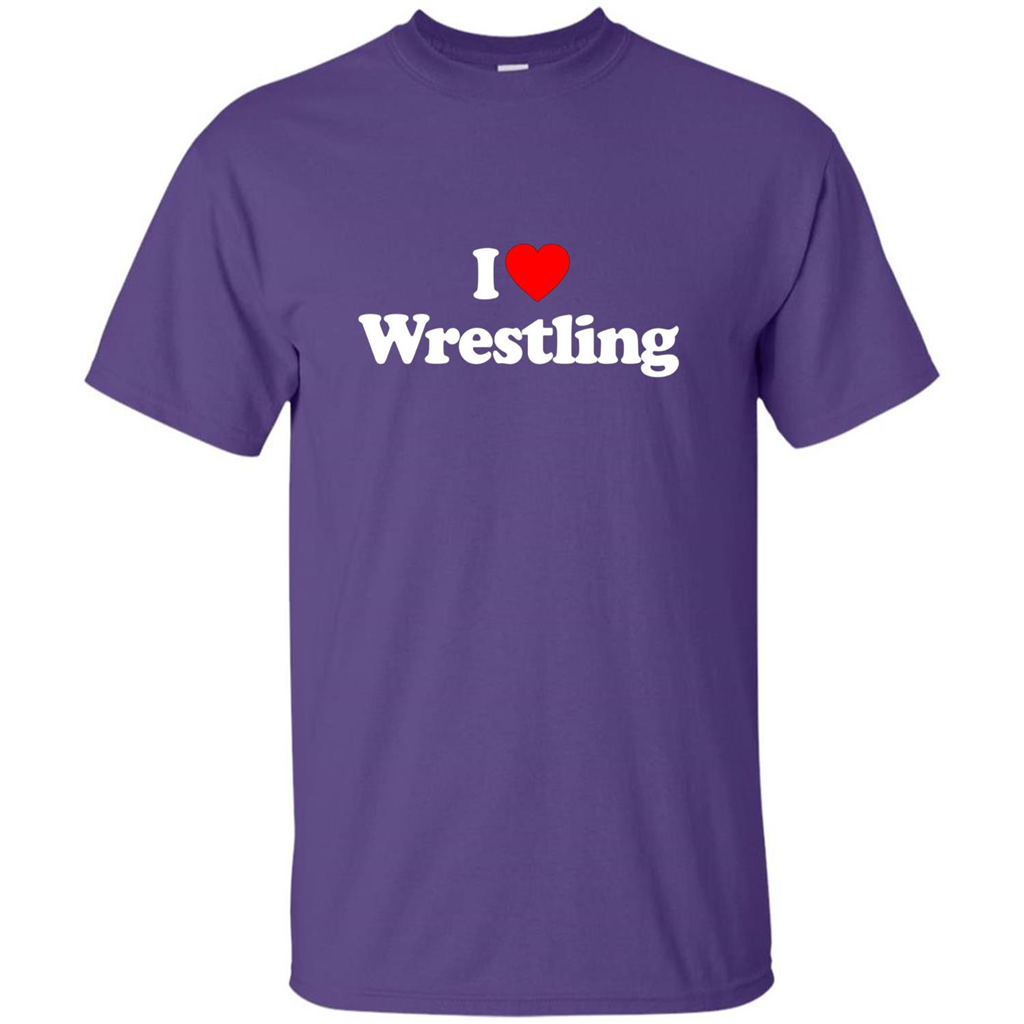 I Love Wrestling T-shirt Purple