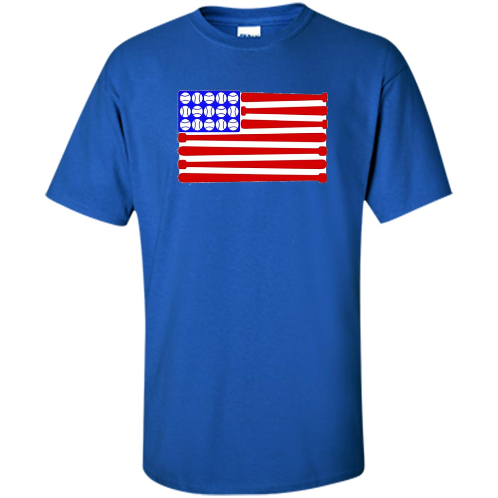 Baseball American Flag T-Shirt Royal
