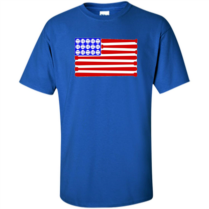 Baseball American Flag T-Shirt Royal