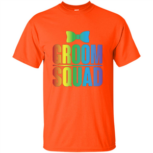 Groom Squad Bachelor Party Rainbow Bowtie T-Shirt