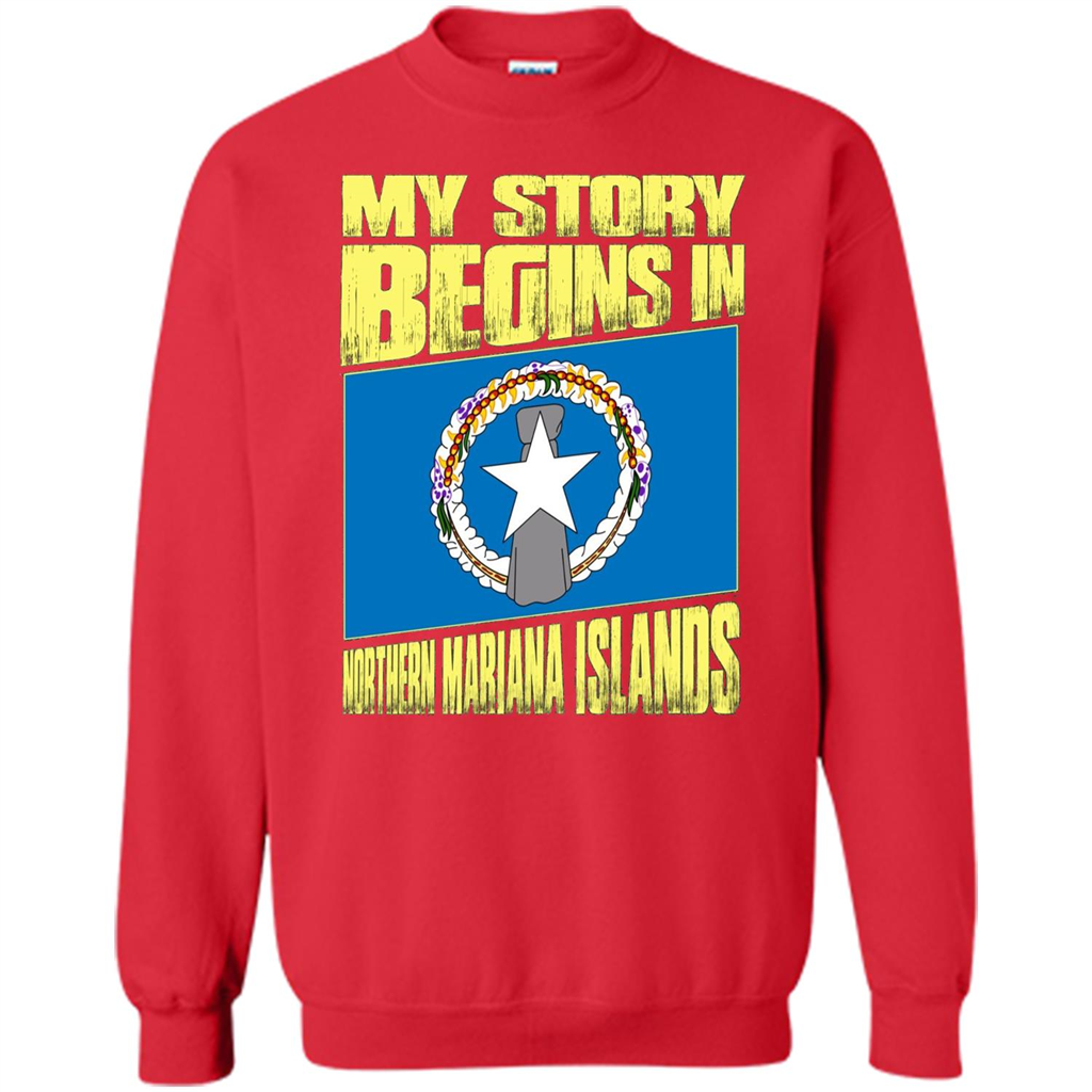 Story Begins In Northern Mariana Islands T-Shirt Red