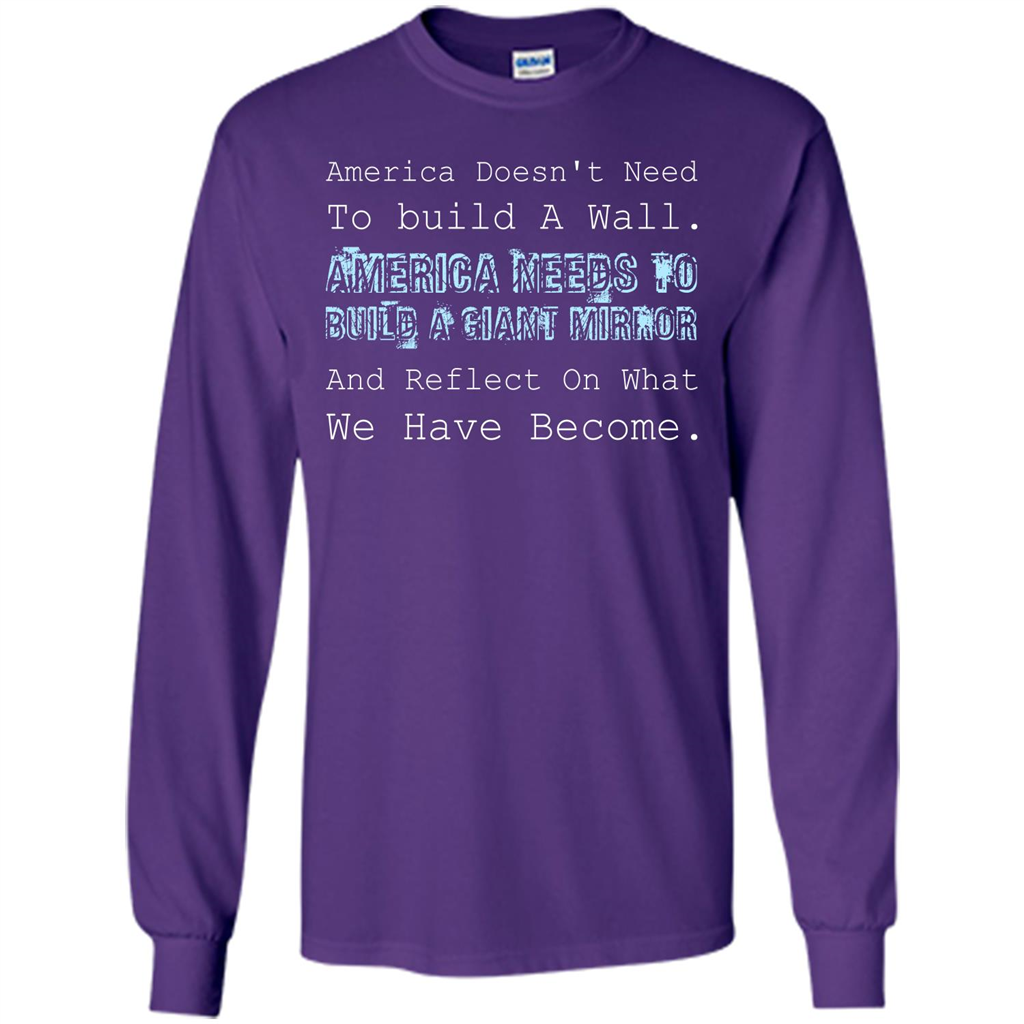 American T-shirt America Doesn't Need To build A Wall Purple