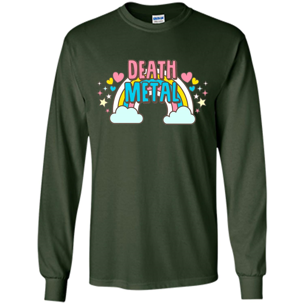 Death Metal Rainbow Cute T-Shirt Forest Green