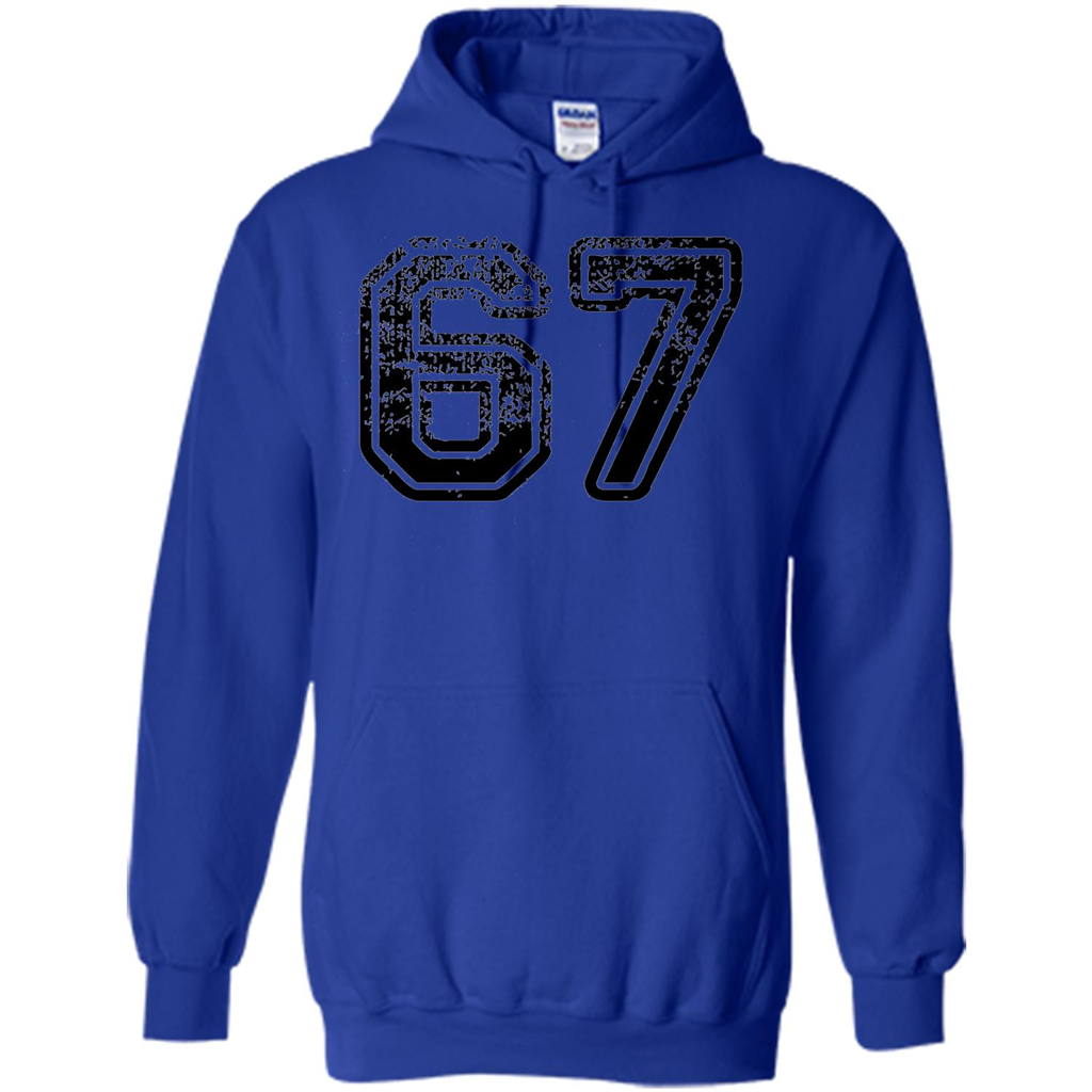 Number 67 T-shirt - Grungy Sports Team T-shirt Royal