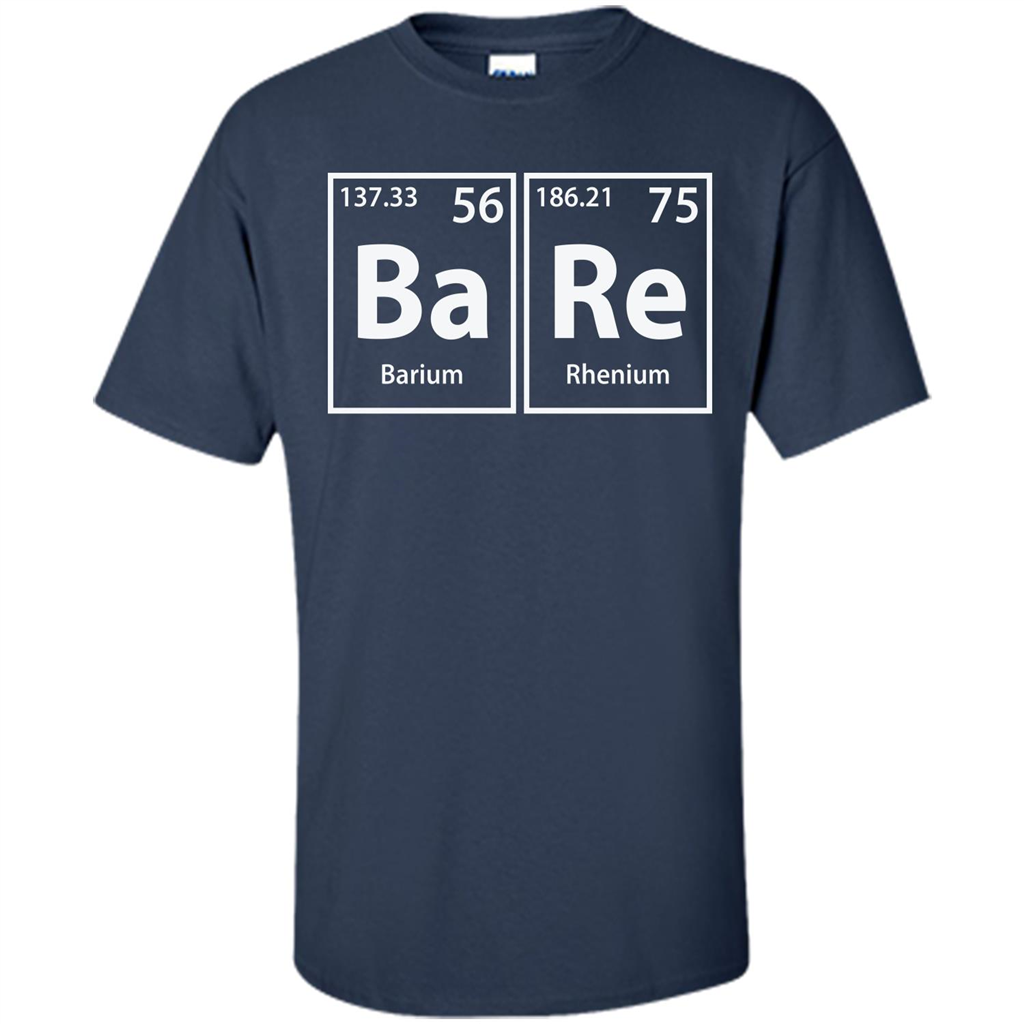 Bare (Ba-Re) Funny Elements Spelling T-shirt Navy