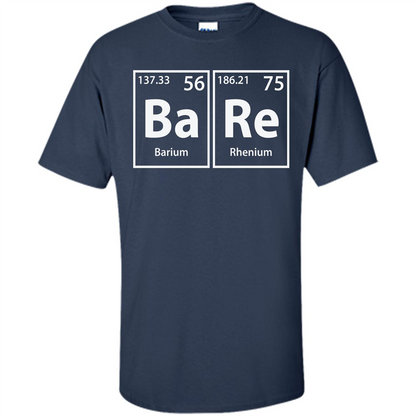 Bare (Ba-Re) Funny Elements Spelling T-shirt Navy