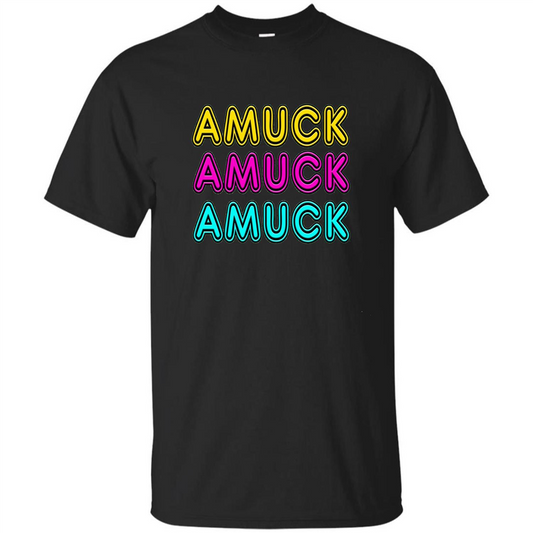 Retro Neon Sign Witches Run Amuck On Halloween T-Shirt Black