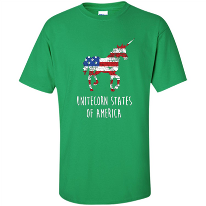 Unicorn T-shirt Unitecorn States of America Funny 4th of July Irish Green