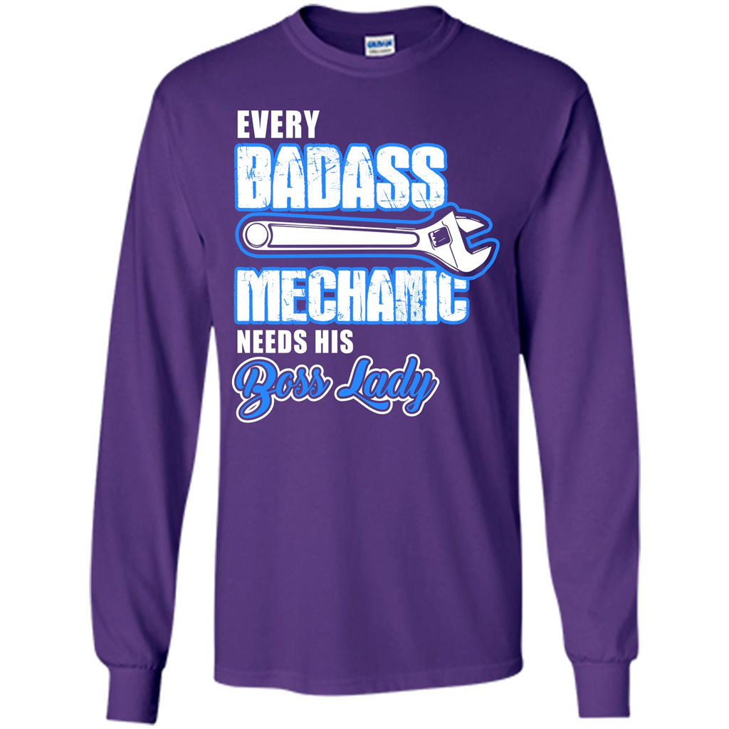 Every Badass Mechanic Needs His Boss Lady T-shirt Purple