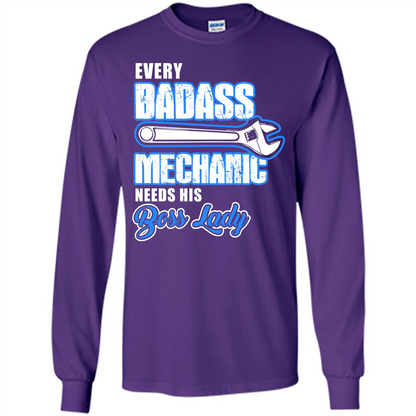 Every Badass Mechanic Needs His Boss Lady T-shirt Purple