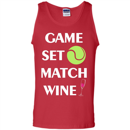 Tennis T-shirt Game Set Match Wine T-shirt Red