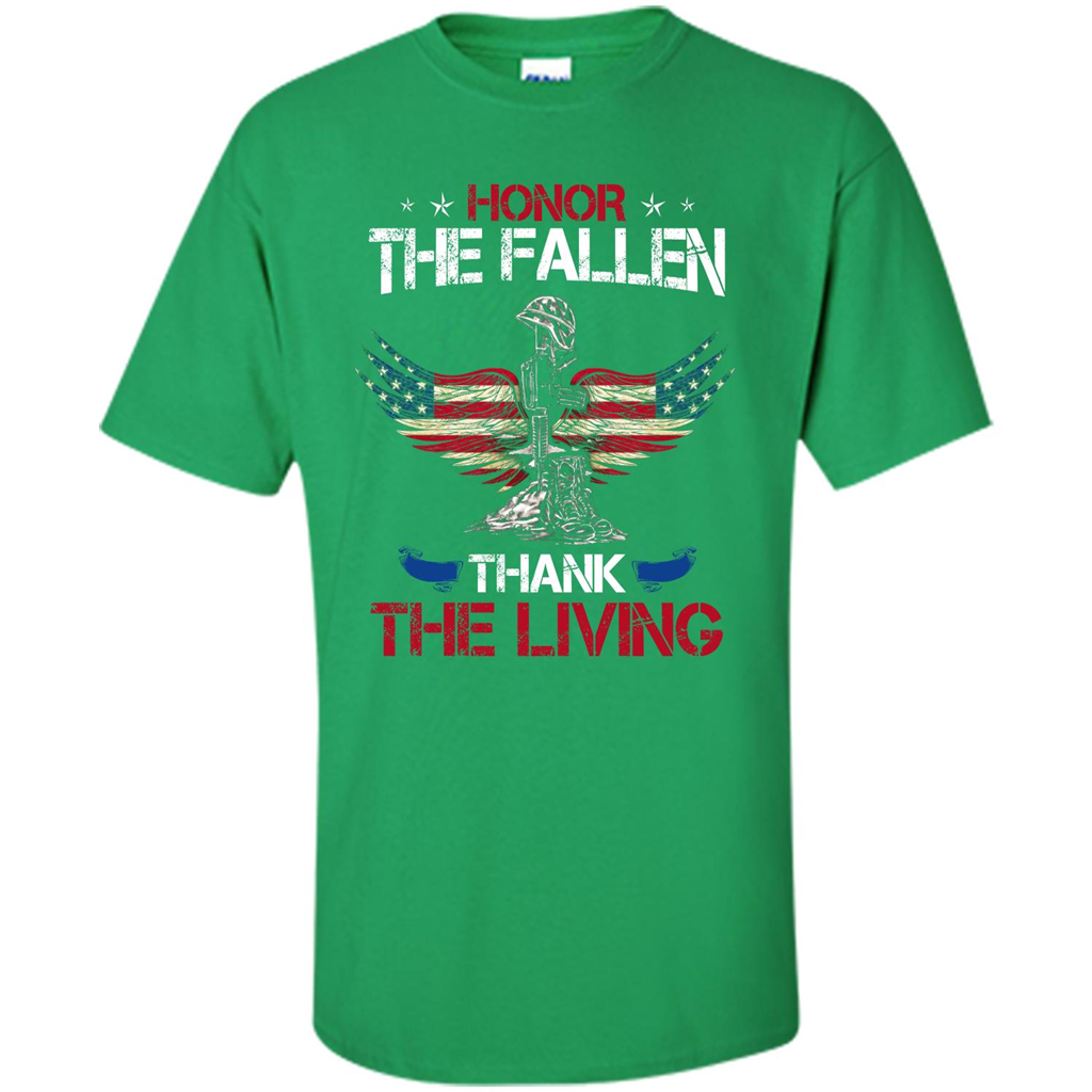 Military T-shirt Honor The Fallen Thank The Living Irish Green