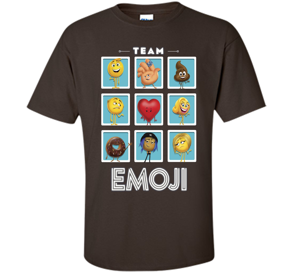 The Emoji Movie Team Emoji Panels Graphic T-Shirt shirt Dark Chocolate