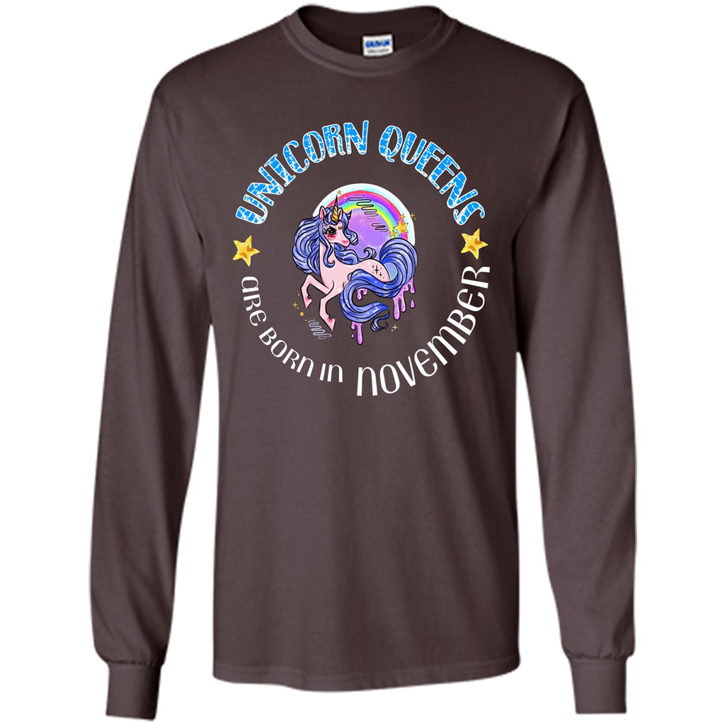 November Unicorn T-shirt Unicorn Queens Are Born November Dark Chocolate