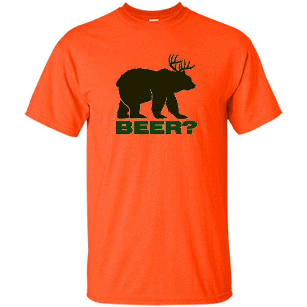 Bear Deer Bear Beer Funny T-shirt Orange