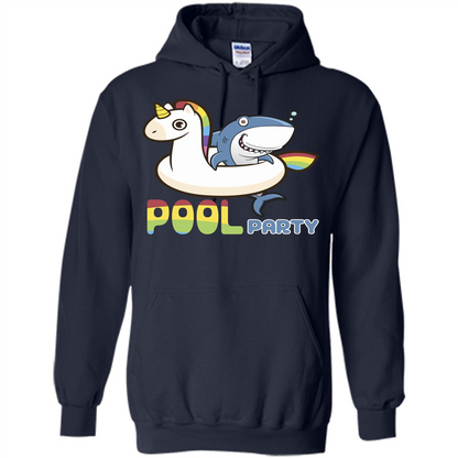 Pool Party T-shirt Unicorn Float Funny Shark Navy