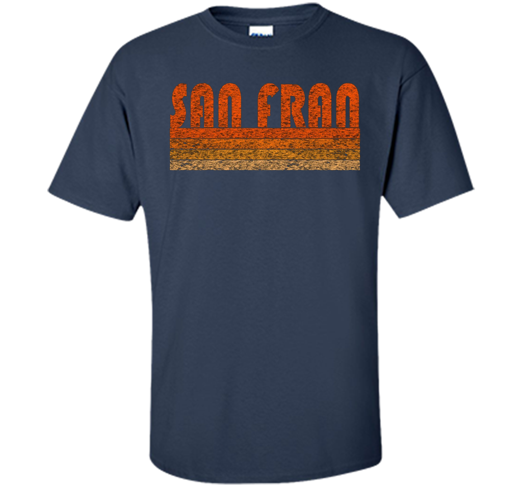 Vintage Retro San Francisco T-Shirt cool shirt Navy