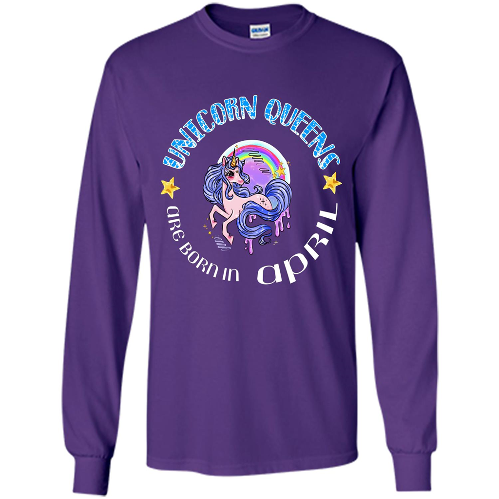 April Unicorn T-shirt Unicorn Queens Are Born April Purple